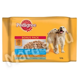 Pedigree alut. 4 pack junior csirke+marha aszpikban 4x100g