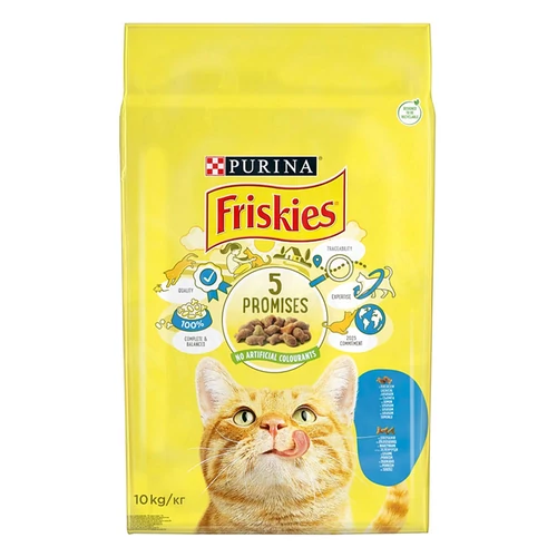 Friskies Cat adult lazac, zöldség száraz macskaeledel 10kg