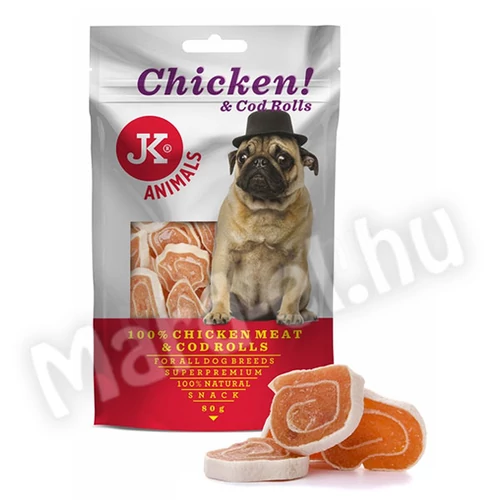 JK Snack csirke+tőkehal rolád kutyának 80g 44964